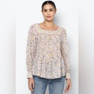 American Eagle Outfitters Floral Cottagecore Tiered Blouse